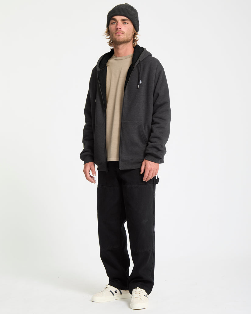Sweat à capuche sherpa Single Stone - Heather Black