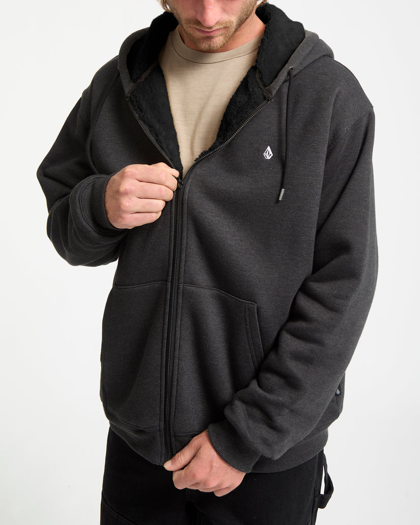 Sweat à capuche sherpa Single Stone - Heather Black