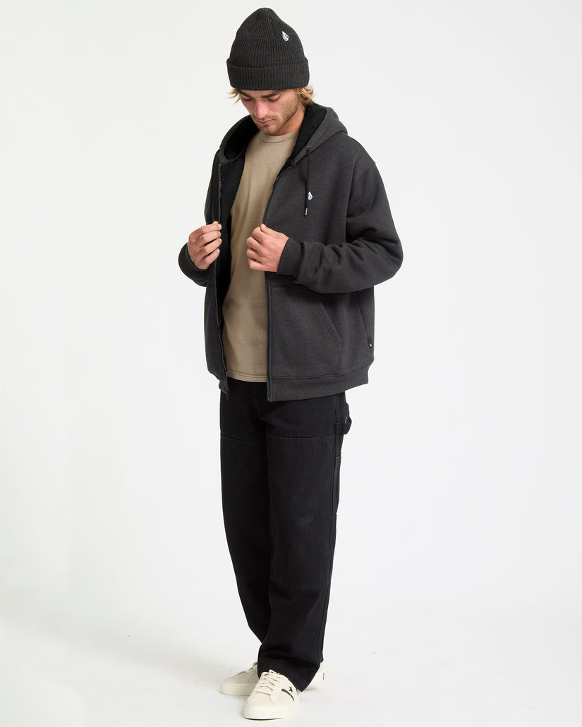 Sweat à capuche sherpa Single Stone - Heather Black