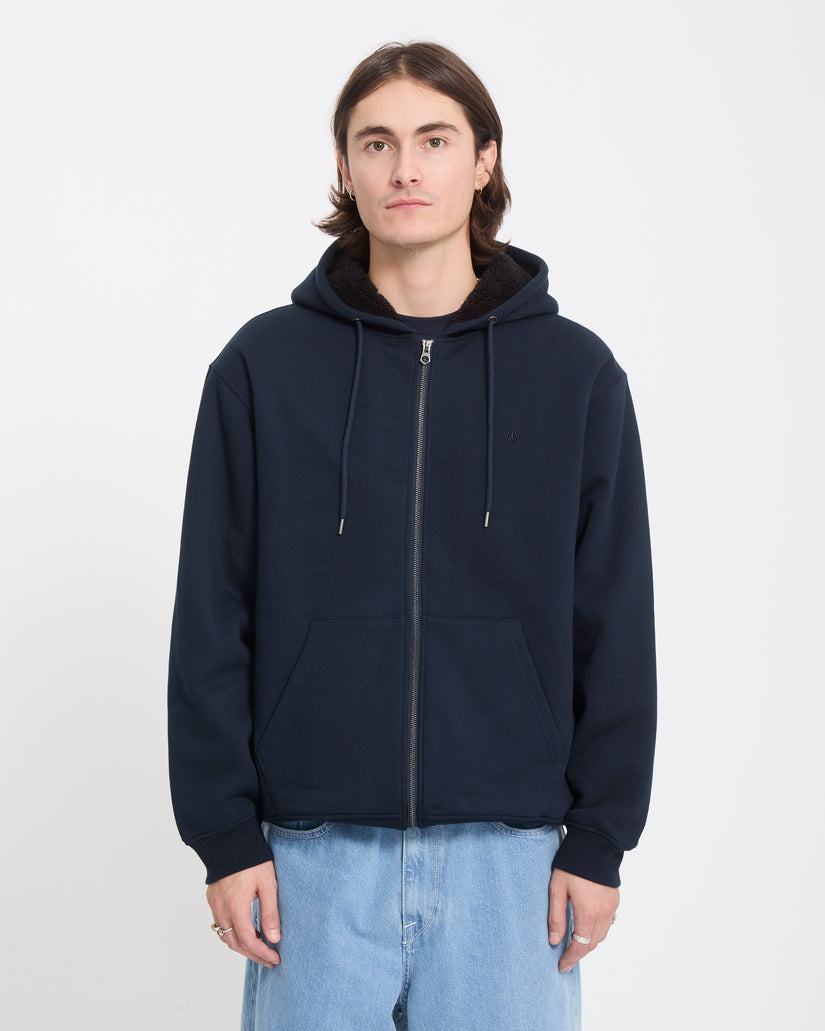 Sweat à capuche sherpa Single Stone - Marine