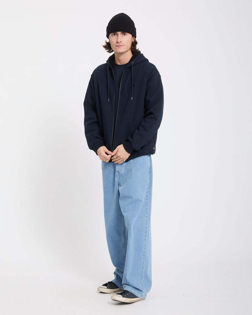 Sweat à capuche sherpa Single Stone - Marine