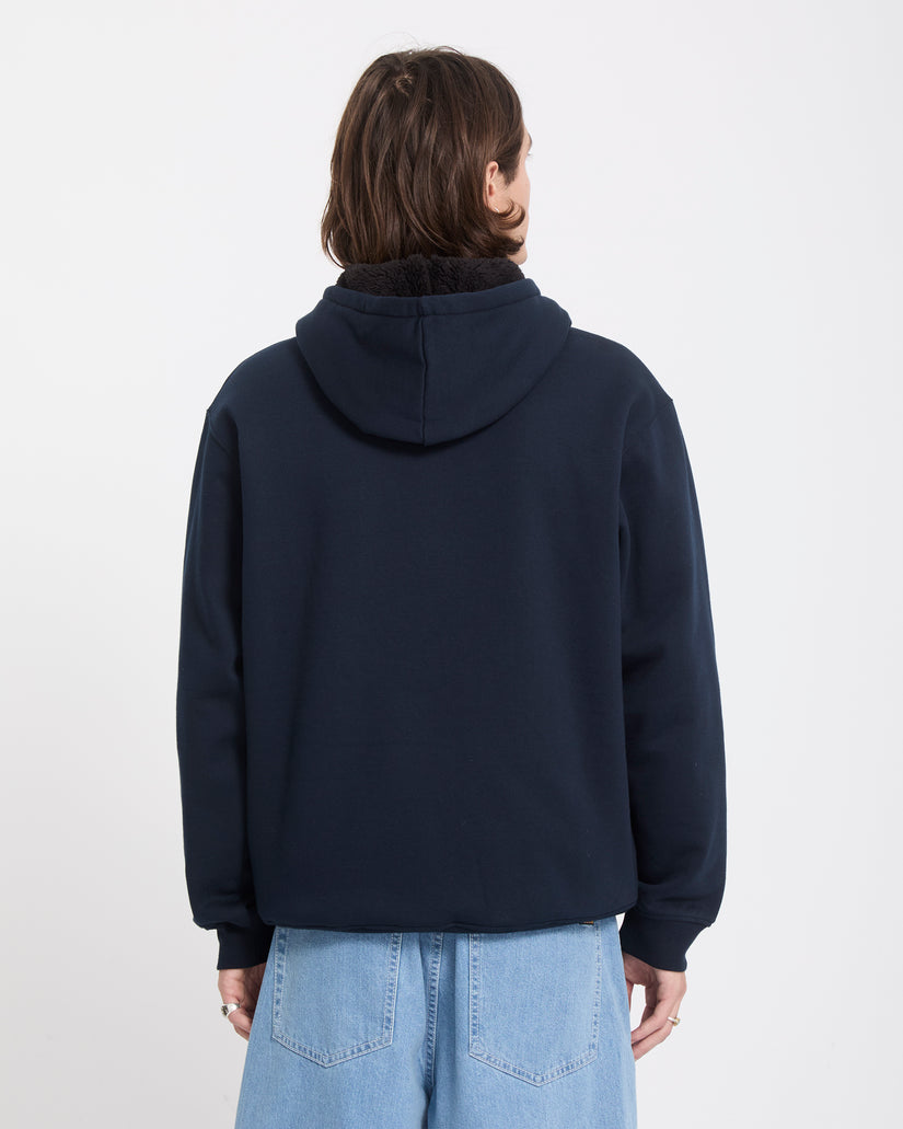 Sweat à capuche sherpa Single Stone - Marine