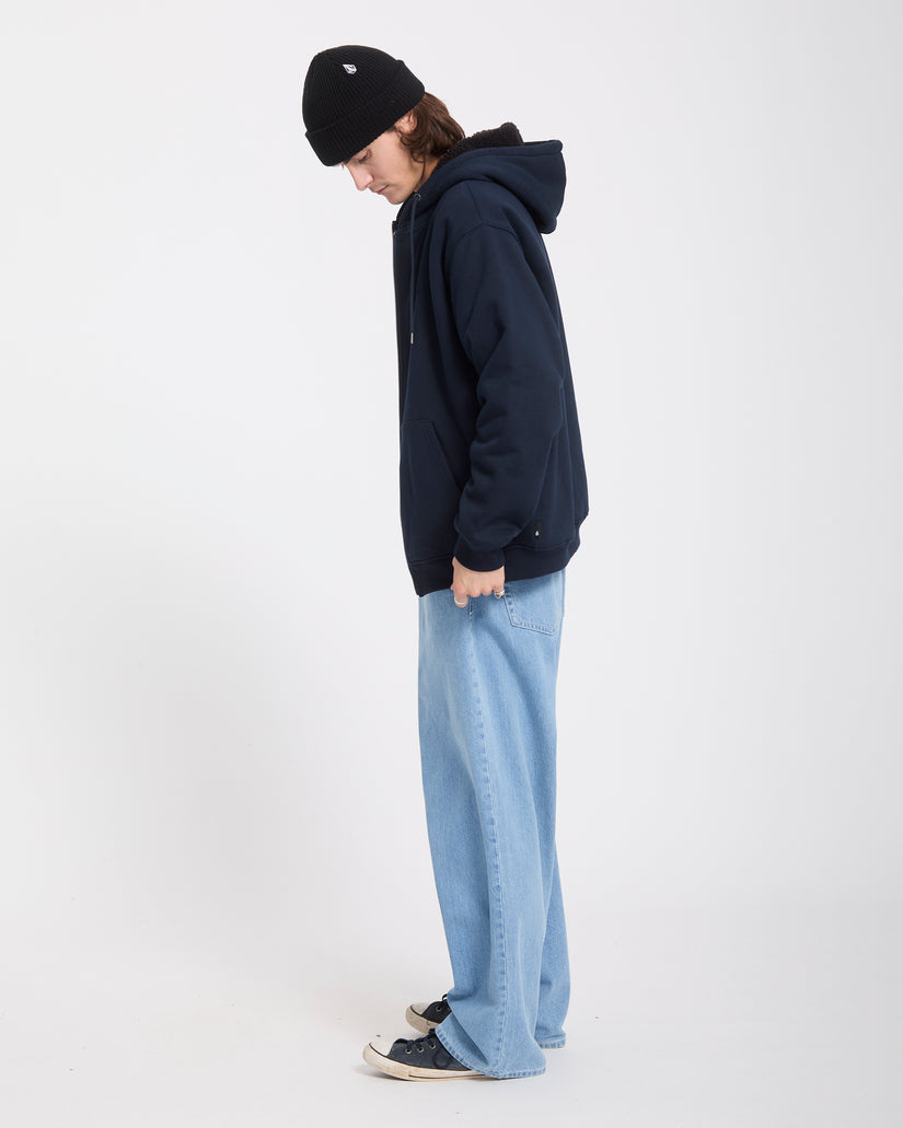 Sweat à capuche sherpa Single Stone - Marine