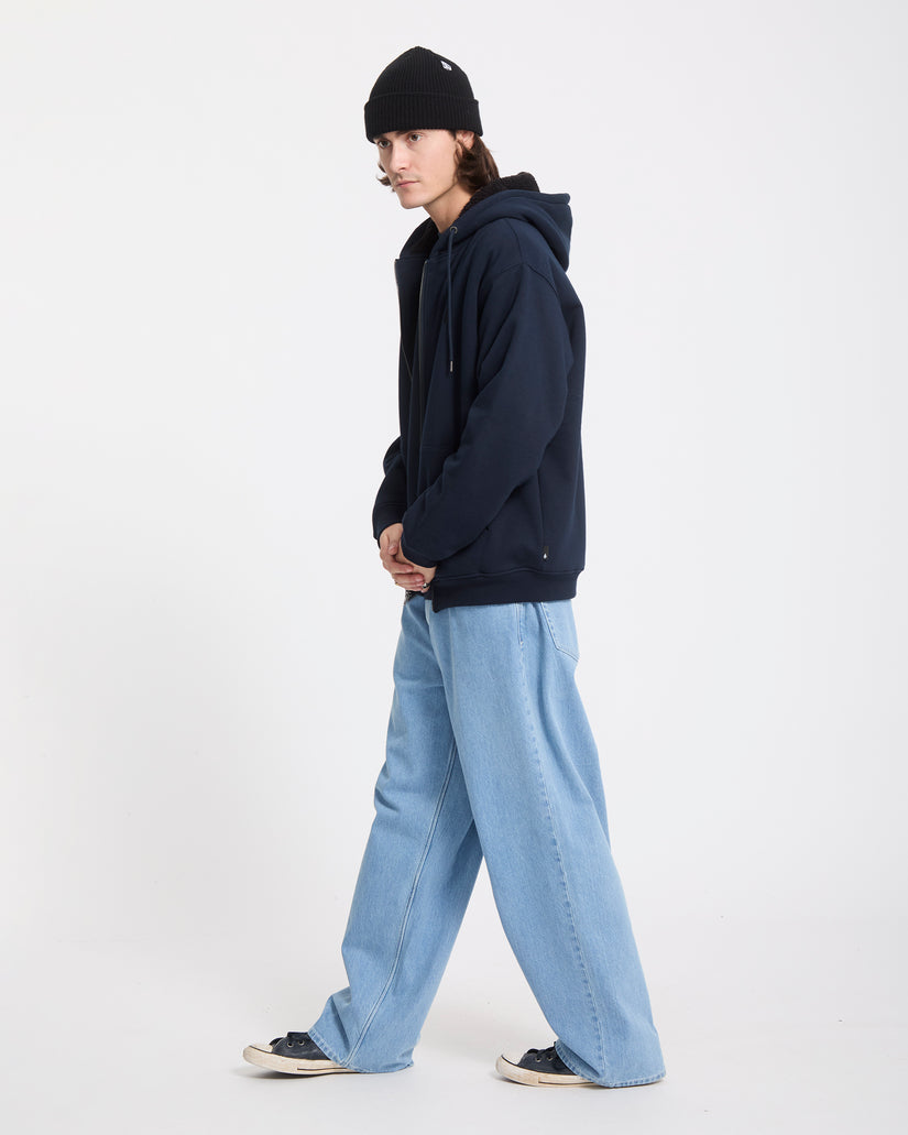 Sweat à capuche sherpa Single Stone - Marine