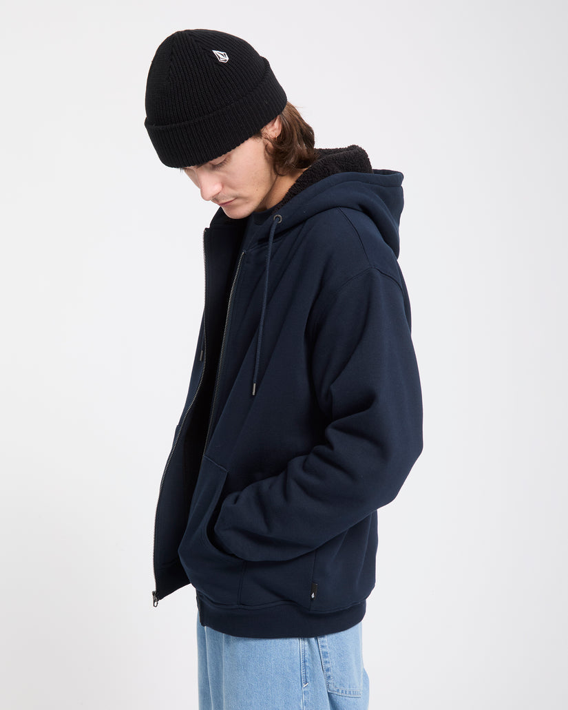 Sweat à capuche sherpa Single Stone - Marine