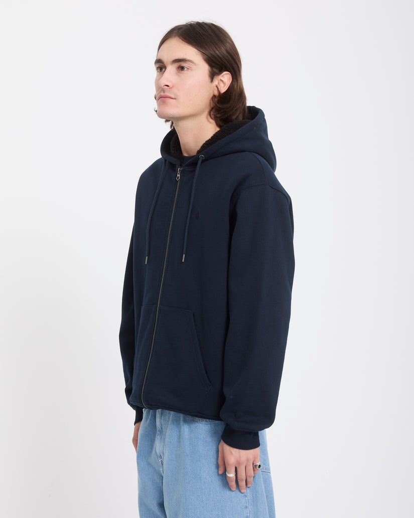 Sweat à capuche sherpa Single Stone - Marine