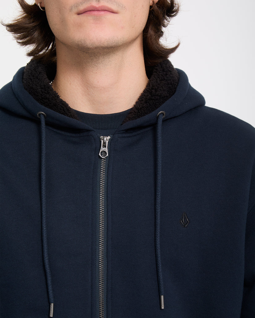 Sweat à capuche sherpa Single Stone - Marine