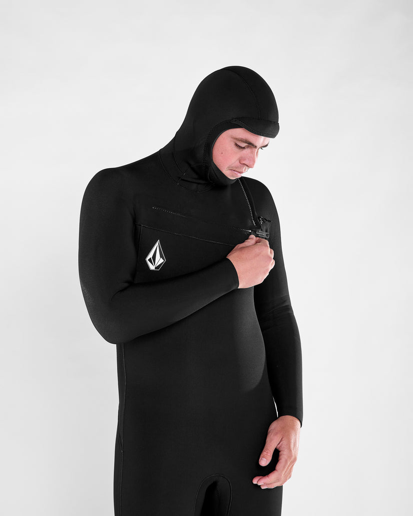 Combinaison de surf Modulator à capuche 4/3Mm zippée poitrine - Black