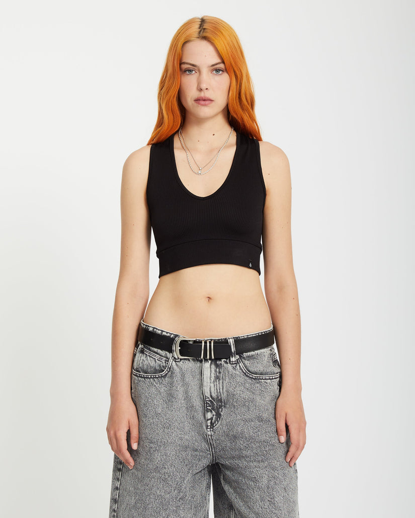 Top côtelé Gimmestank - Black