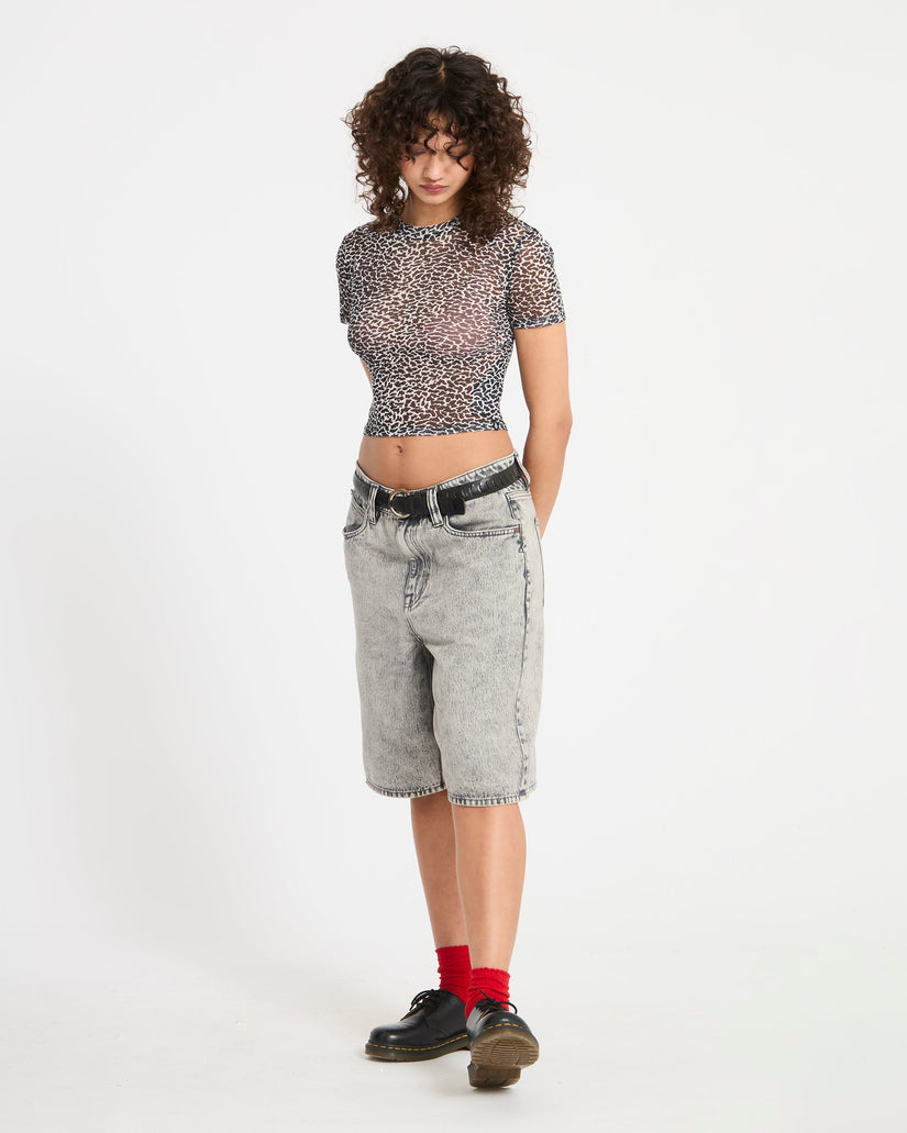 Top Rawly Knit Mesh - Black White