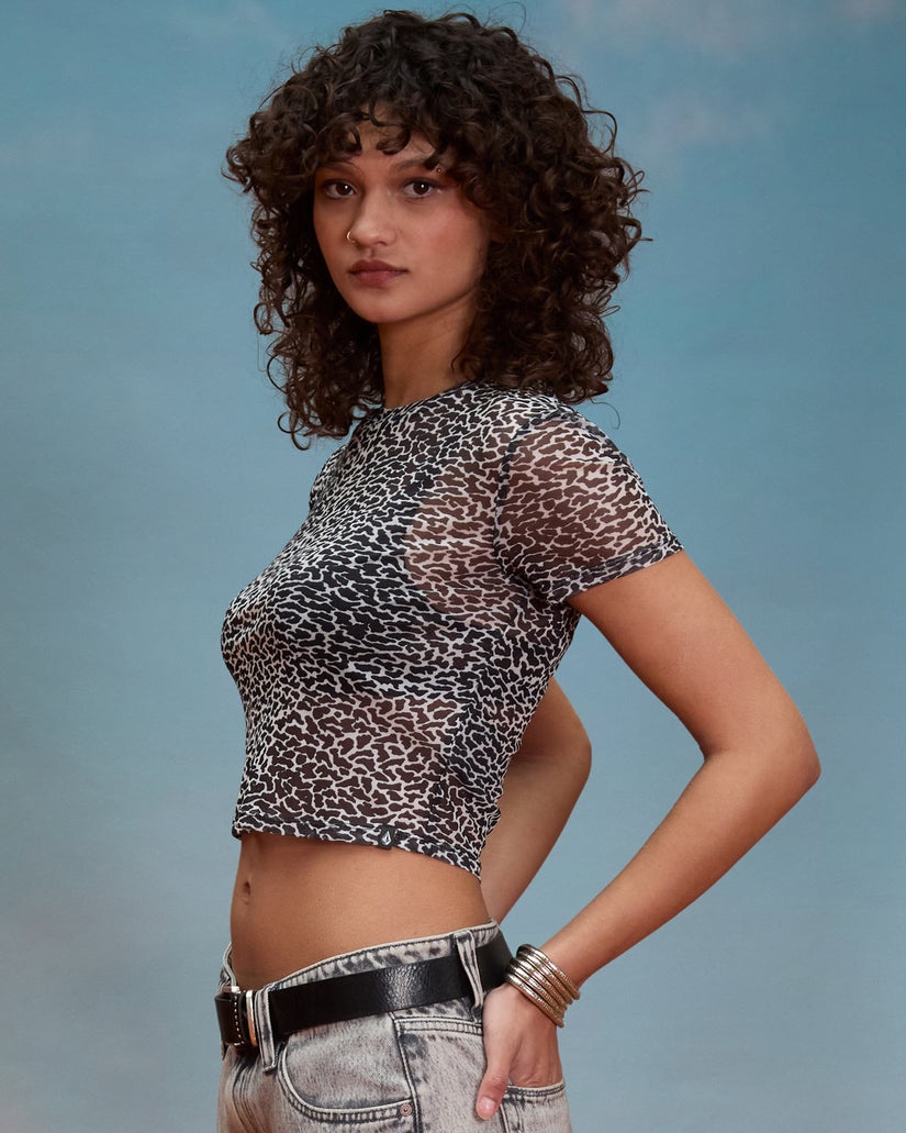 Top Rawly Knit Mesh - Black White
