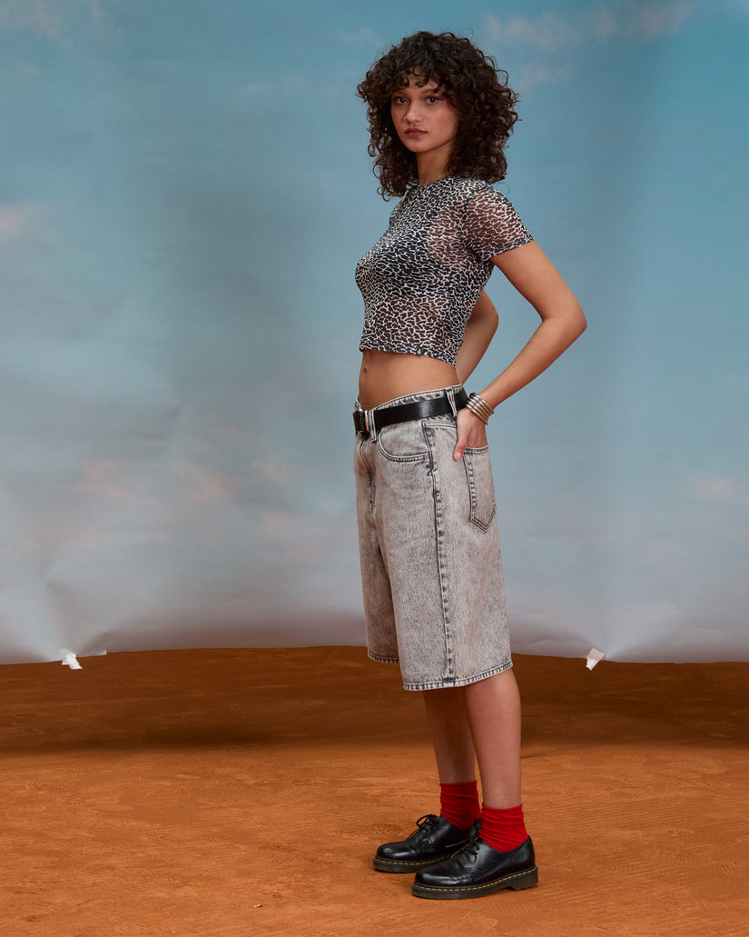 Top Rawly Knit Mesh - Black White
