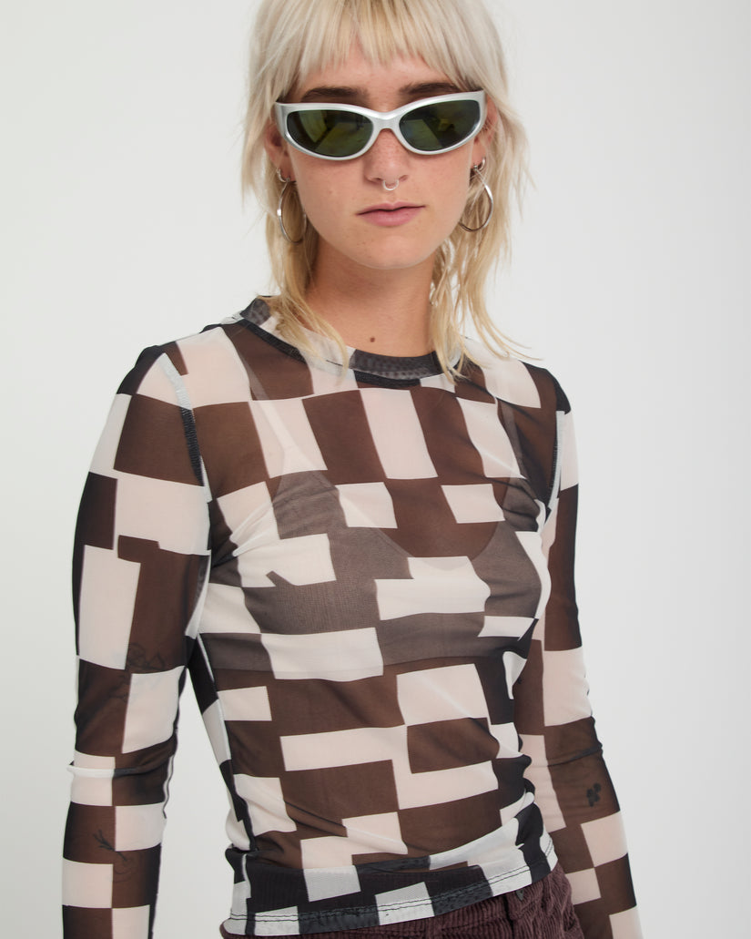 Top Carrau Mesh - White
