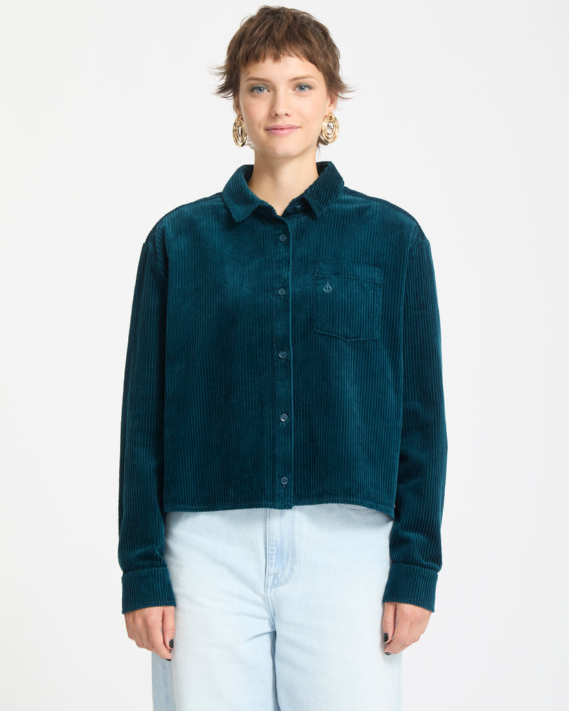 Chemise En Velours Weellow - Emerald Green