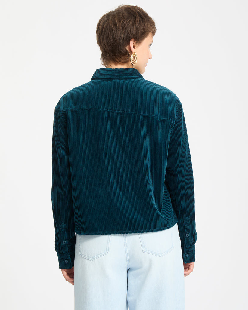 Chemise En Velours Weellow - Emerald Green