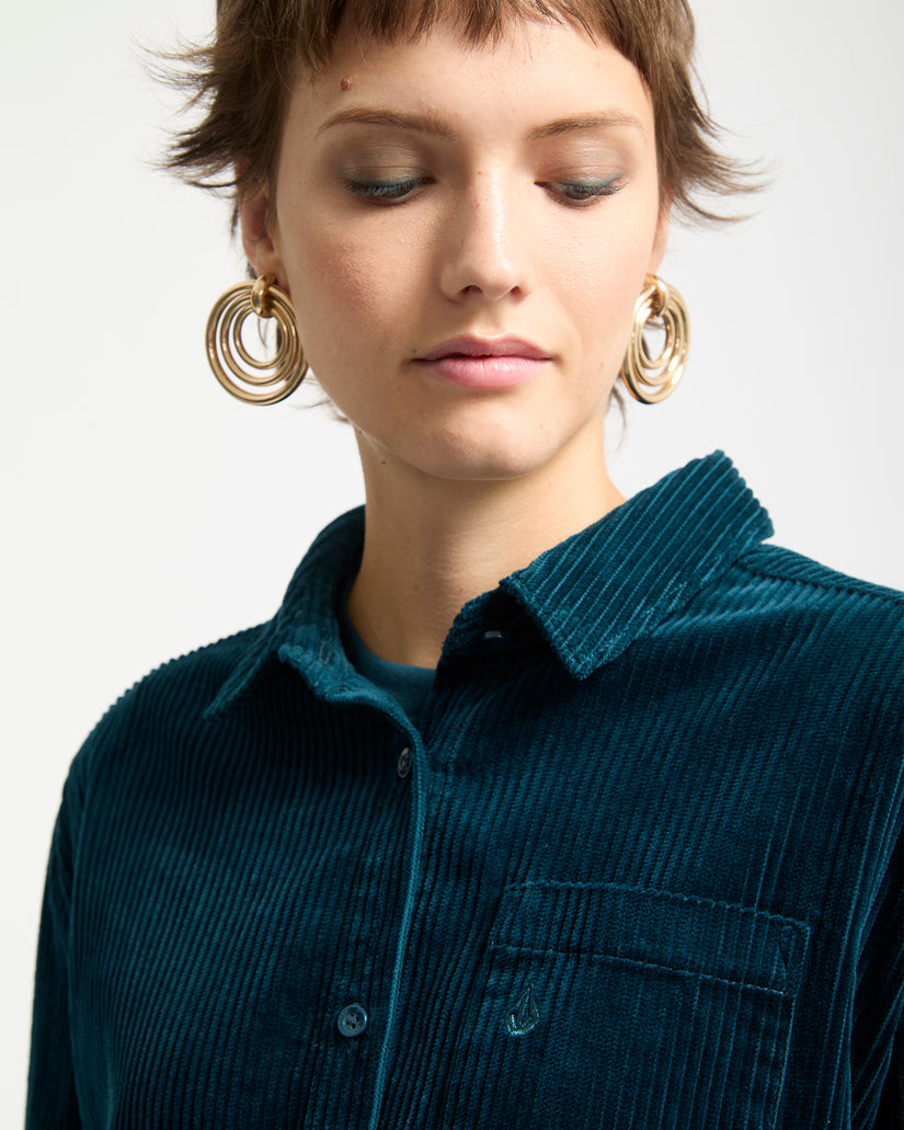 Chemise En Velours Weellow - Emerald Green