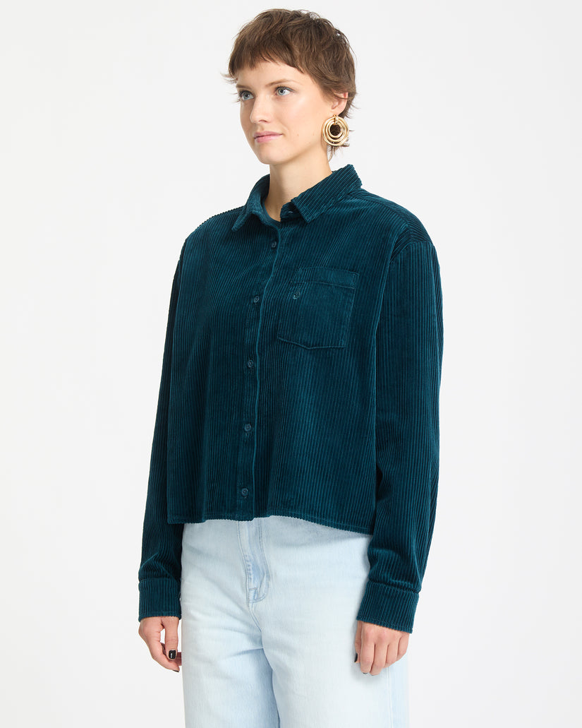 Chemise En Velours Weellow - Emerald Green