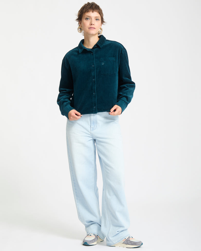 Chemise En Velours Weellow - Emerald Green