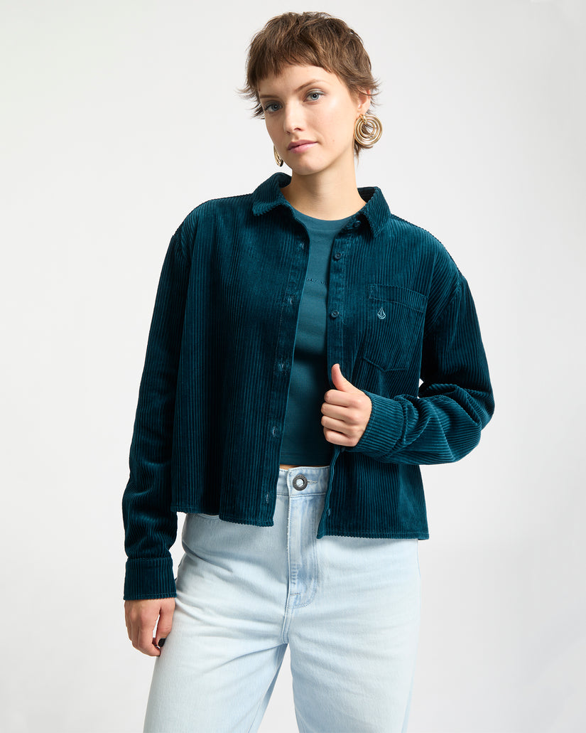 Chemise En Velours Weellow - Emerald Green