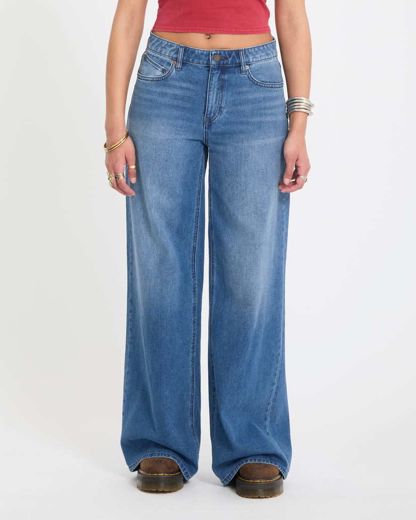 Jean Stoned Boyfriend Low Rise - Worn Light Blue
