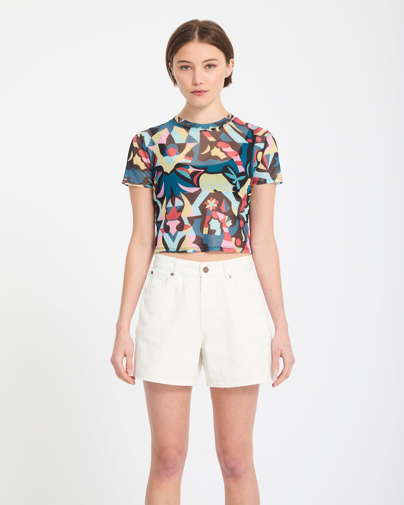 Short Boyfriend Stoned - Vintage White