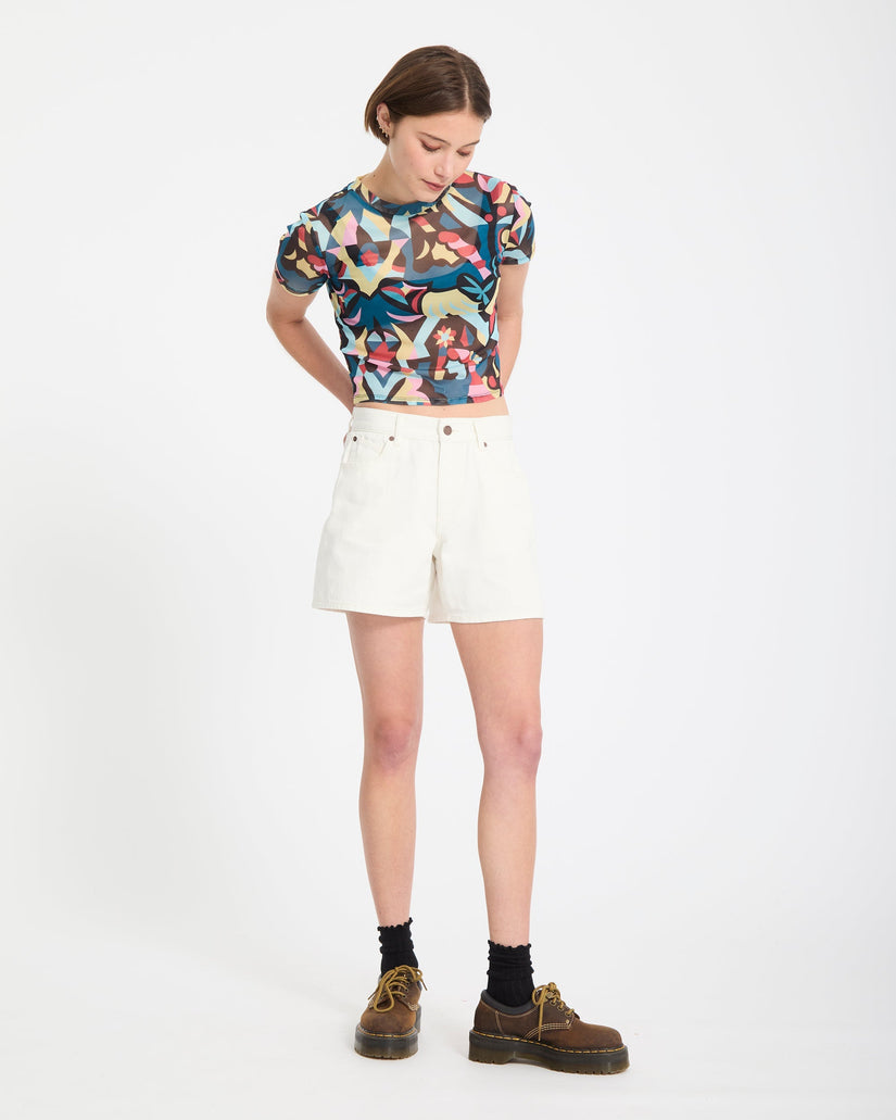 Short Boyfriend Stoned - Vintage White