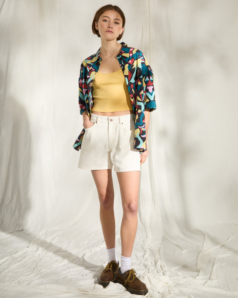 Short Boyfriend Stoned - Vintage White