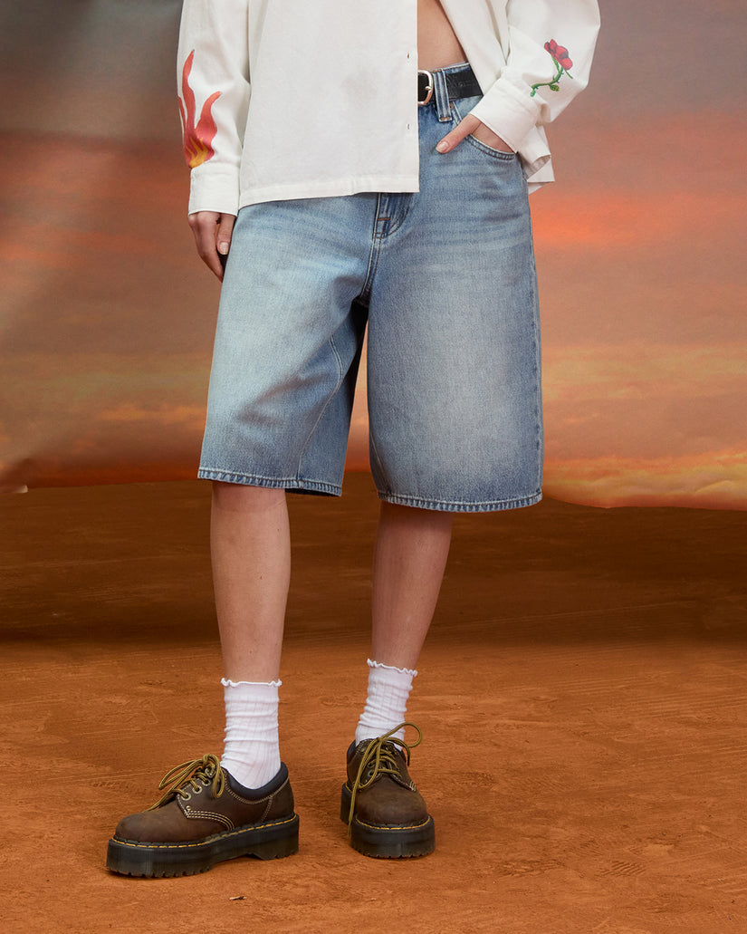 Short en denim Beeggy - Dusty Blue Wash