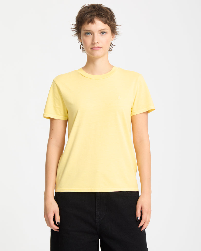T-Shirt Solid Stone Emb - Dawn Yellow