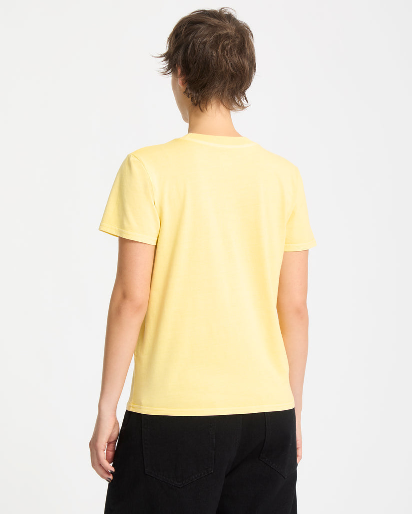 T-Shirt Solid Stone Emb - Dawn Yellow
