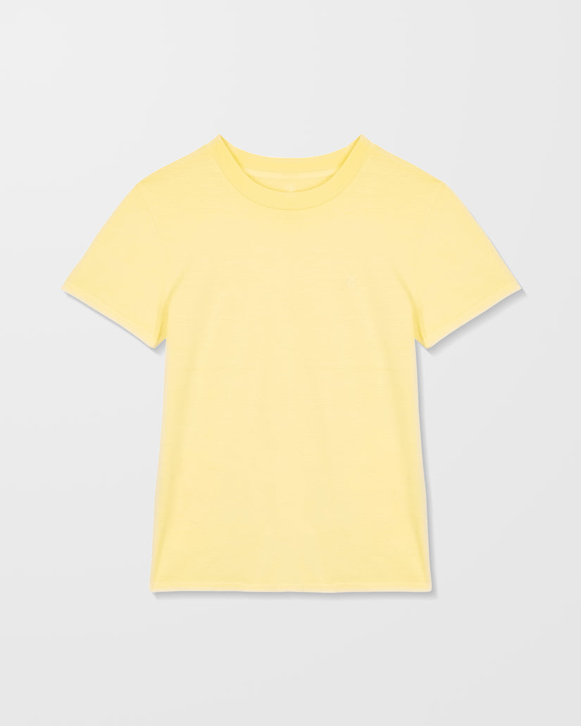T-Shirt Solid Stone Emb - Dawn Yellow