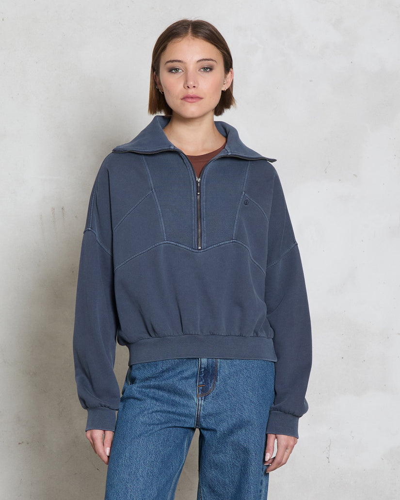 Sweat à col zippé Reetrocity - Storm Blue