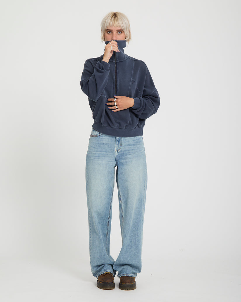 Sweat à col zippé Reetrocity - Storm Blue