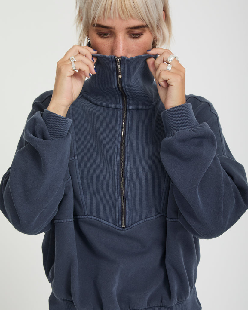 Sweat à col zippé Reetrocity - Storm Blue