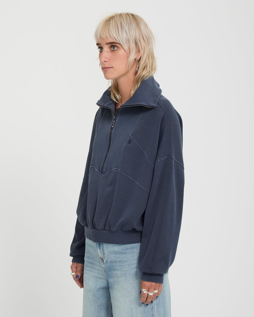 Sweat à col zippé Reetrocity - Storm Blue