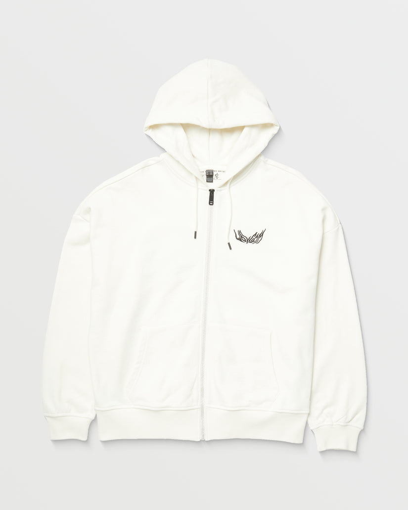 Sweat à Capuche Zippé Alix - STAR WHITE