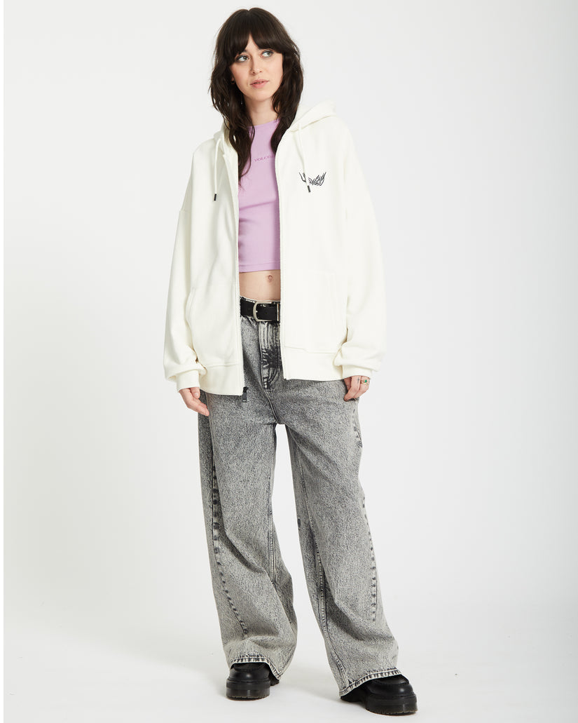 Sweat à Capuche Zippé Alix - STAR WHITE