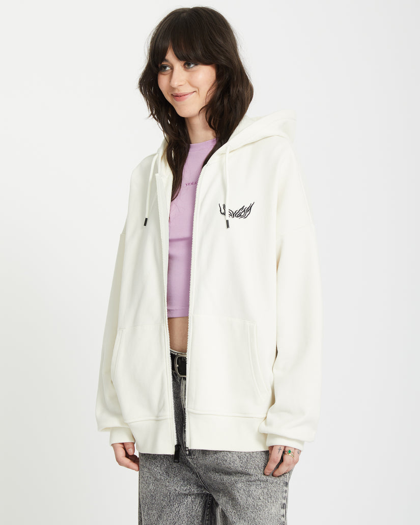 Sweat à Capuche Zippé Alix - STAR WHITE