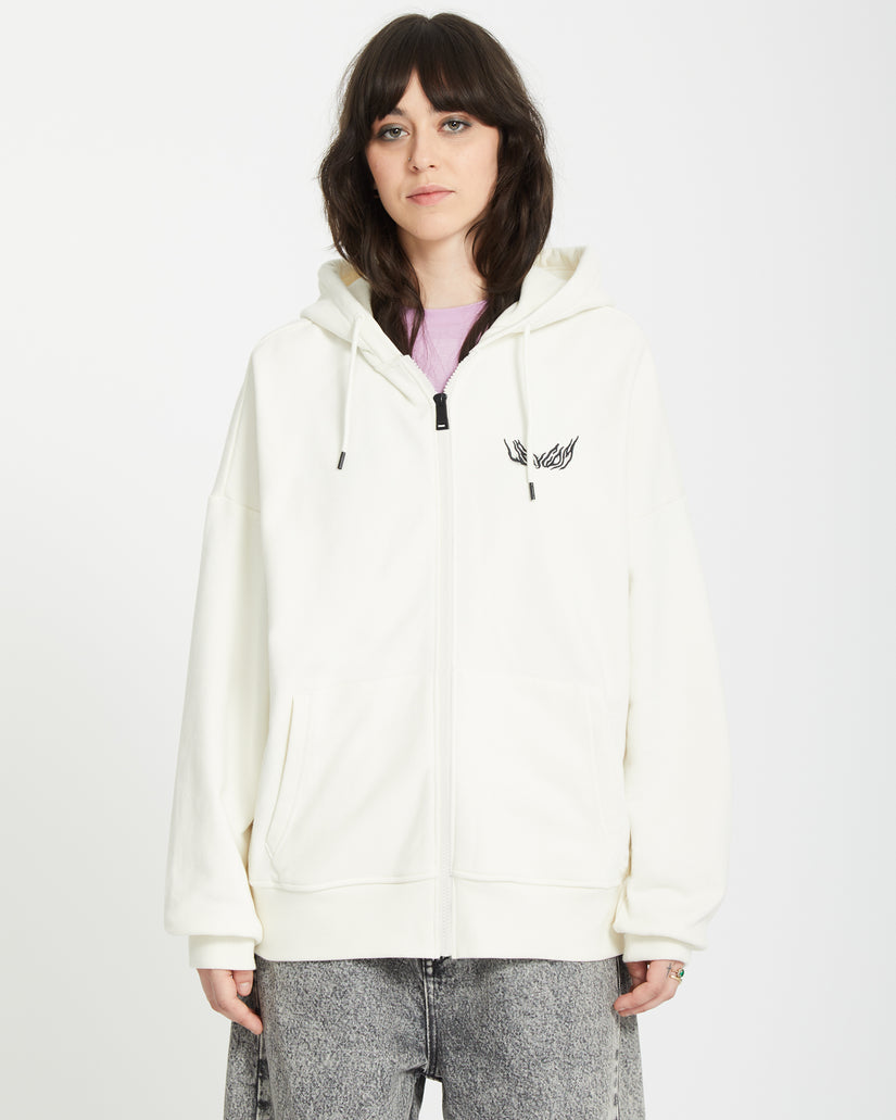 Sweat à Capuche Zippé Alix - STAR WHITE