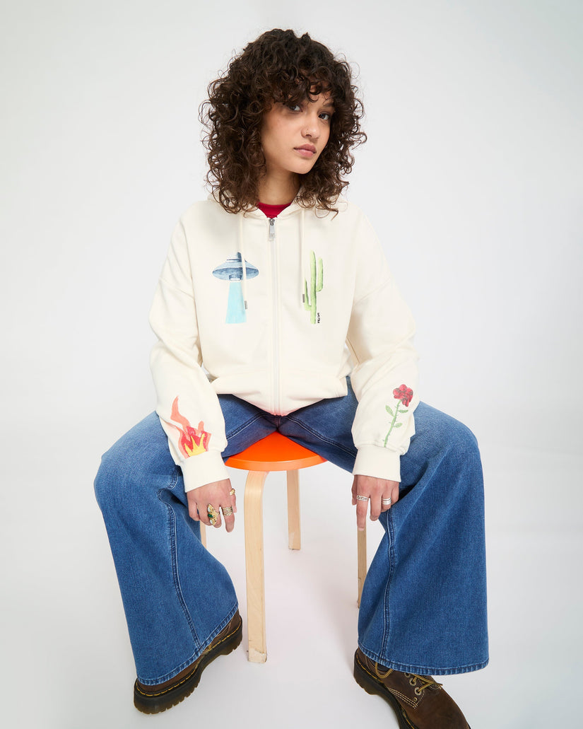 Sweat à capuche zippé Mickey Mason - Off White