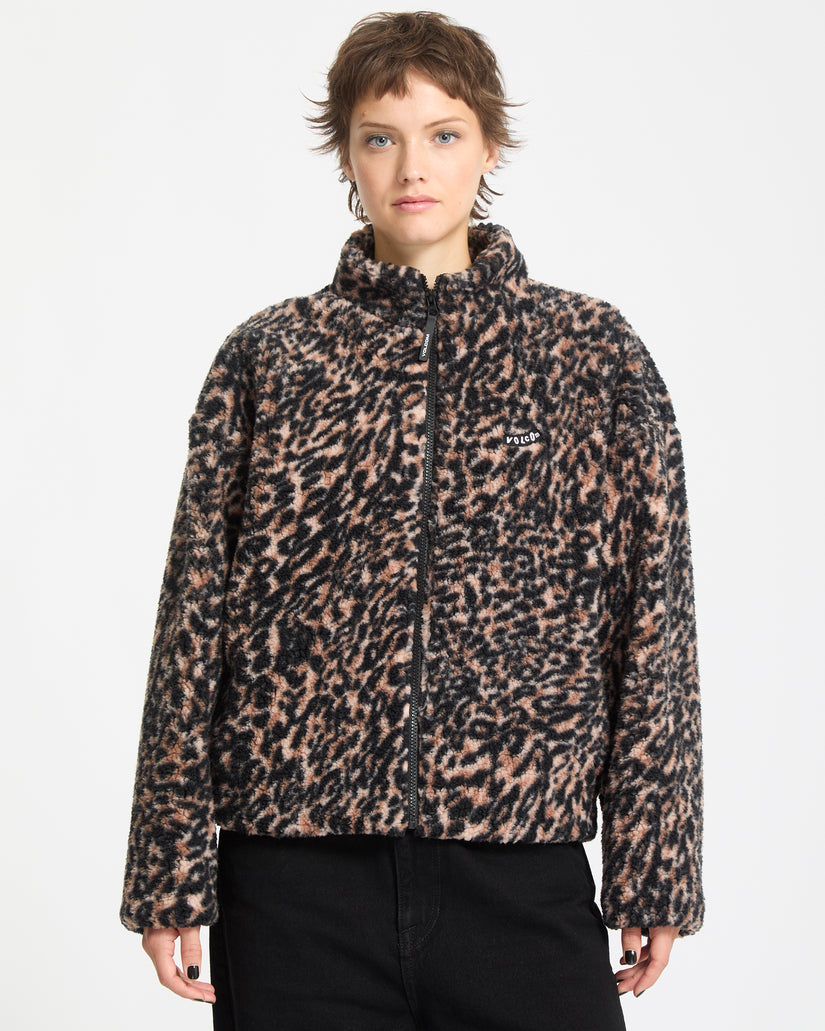 Sweatshirt Polaire Zippé Wylding Out - Animal Print