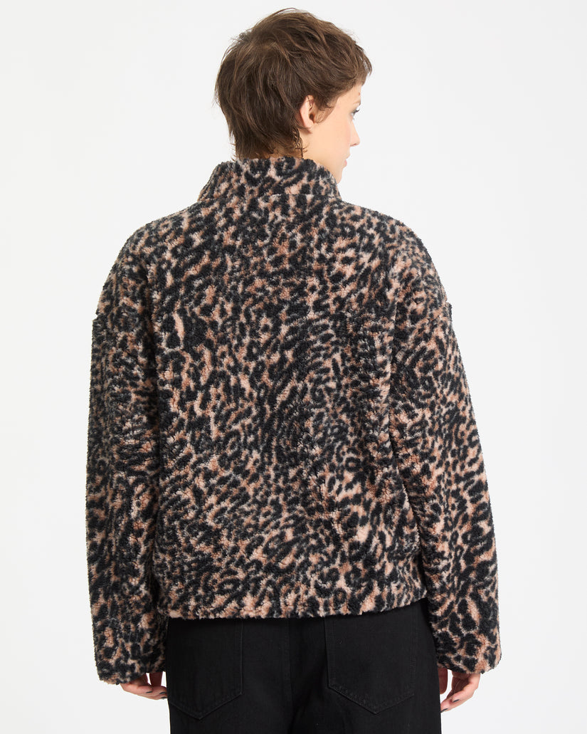 Sweatshirt Polaire Zippé Wylding Out - Animal Print