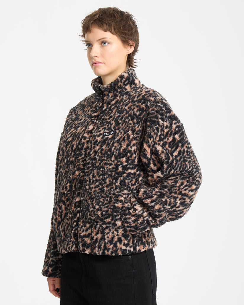 Sweatshirt Polaire Zippé Wylding Out - Animal Print