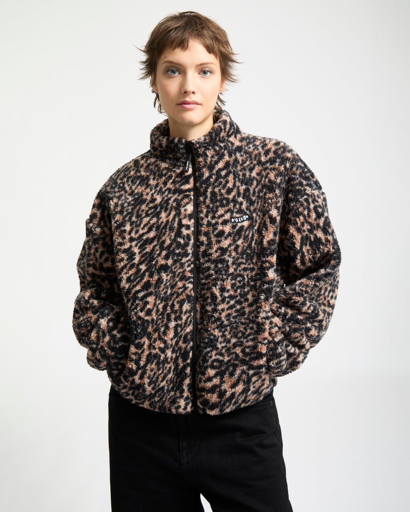Sweatshirt Polaire Zippé Wylding Out - Animal Print
