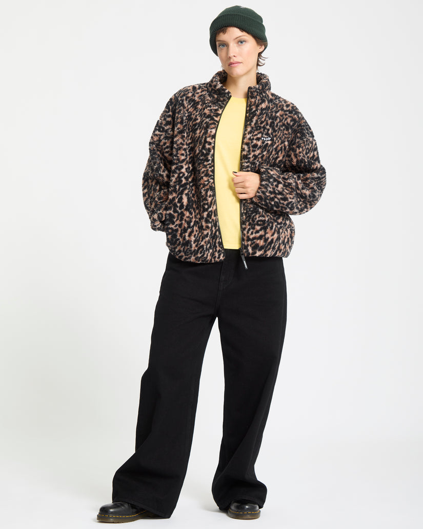 Sweatshirt Polaire Zippé Wylding Out - Animal Print