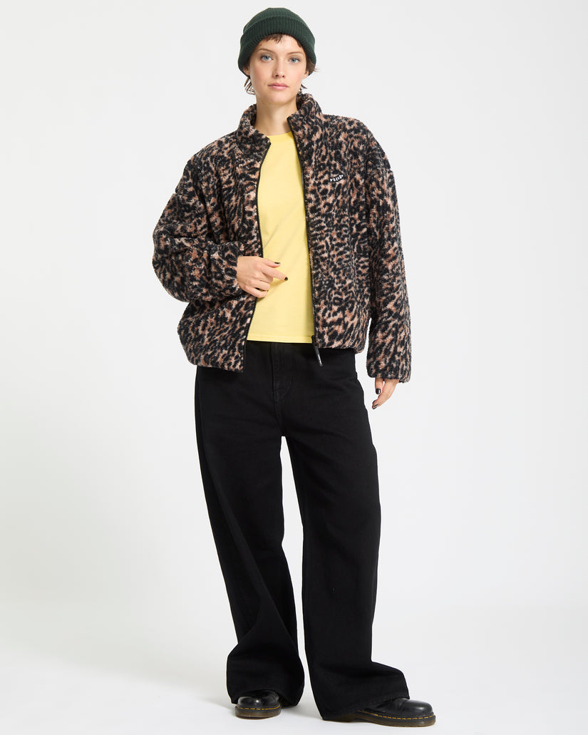 Sweatshirt Polaire Zippé Wylding Out - Animal Print