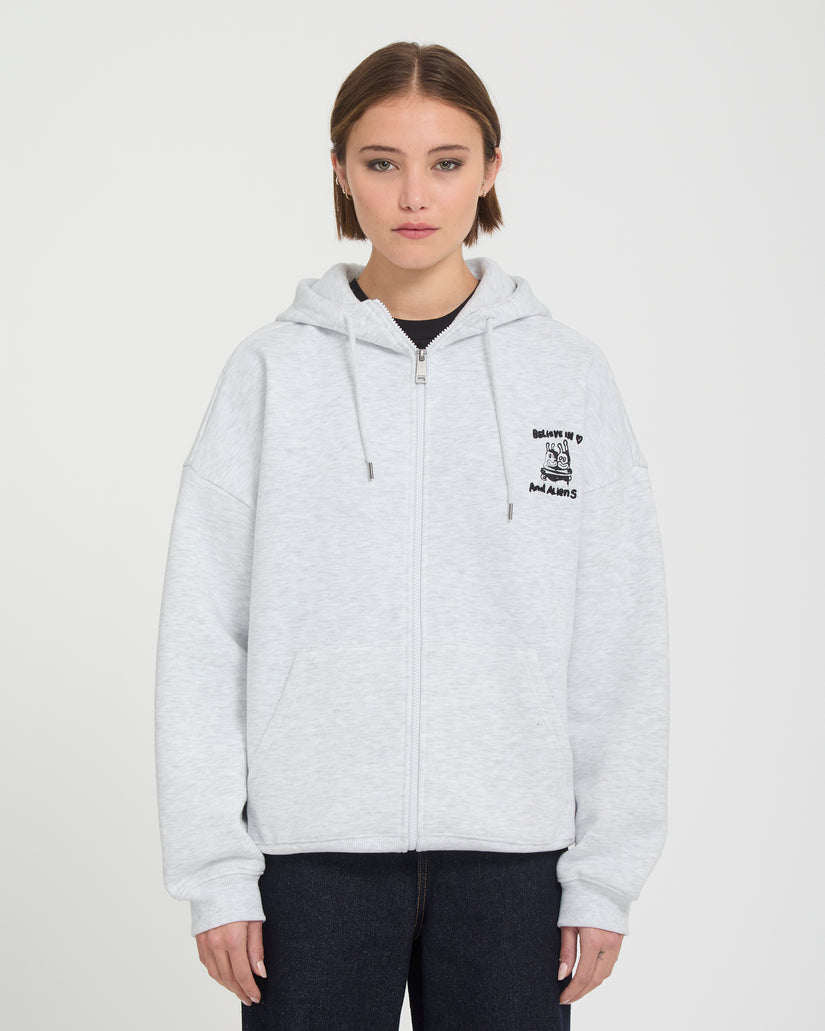 Sweat à capuche zippé Ozzy - Bone Heather