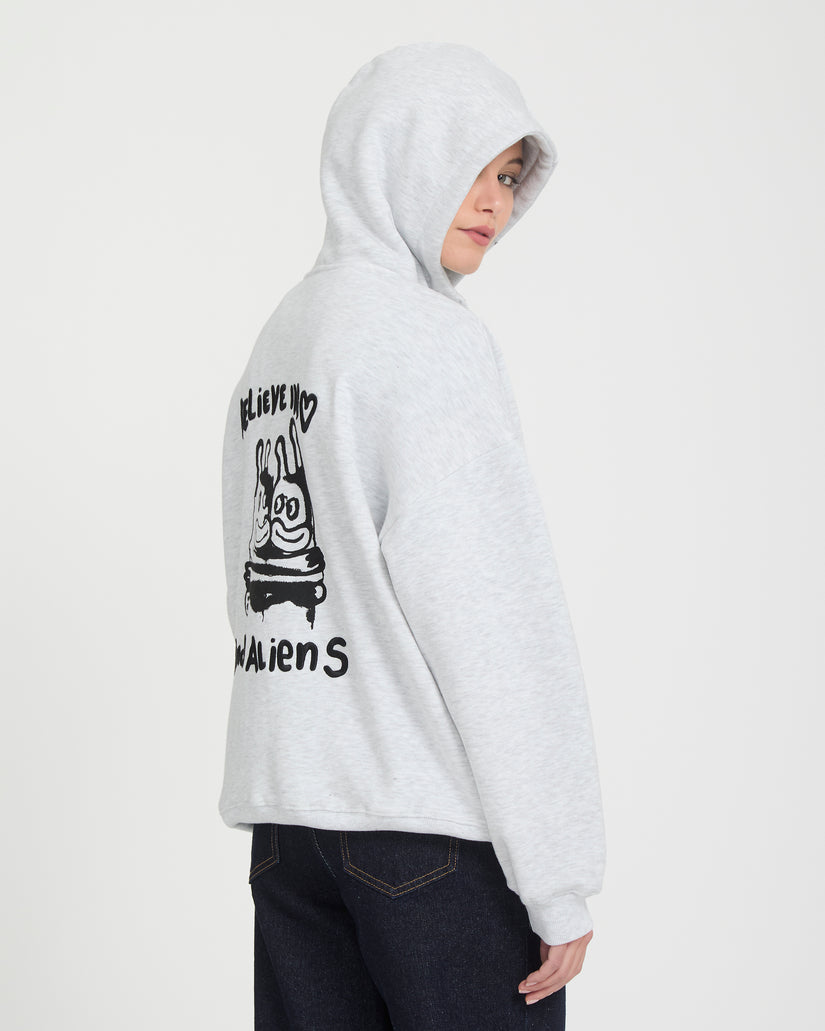 Sweat à capuche zippé Ozzy - Bone Heather