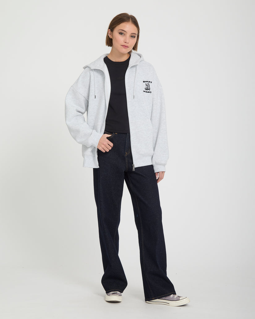 Sweat à capuche zippé Ozzy - Bone Heather
