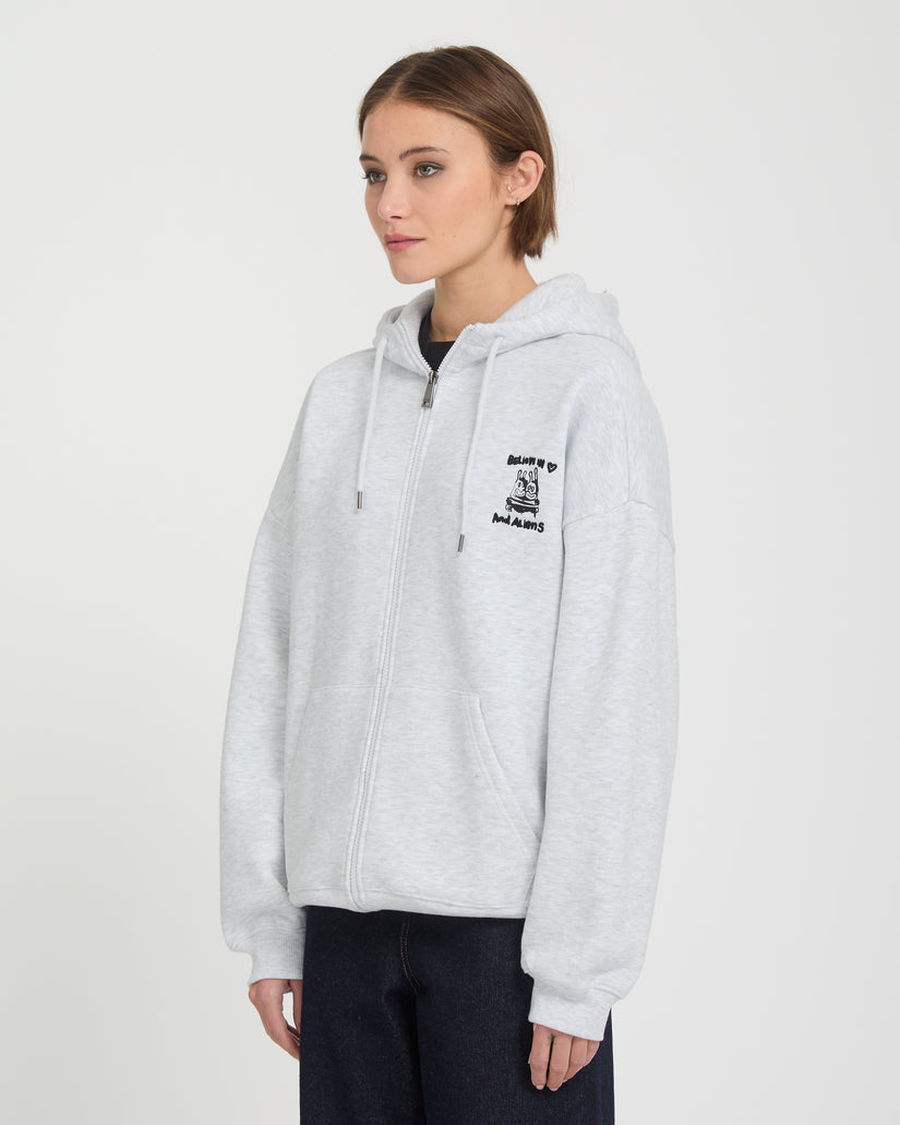 Sweat à capuche zippé Ozzy - Bone Heather